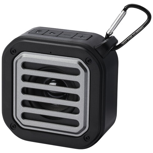Haut-parleur solaire ABS recyclé avec mousqueton Solo Noir