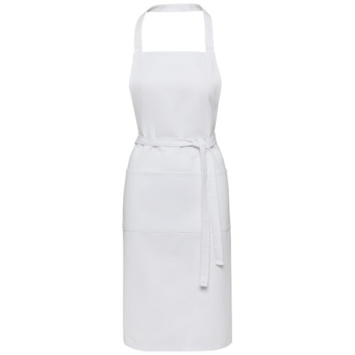 Tablier personnalisé en coton recyclé 240g Shara Blanc