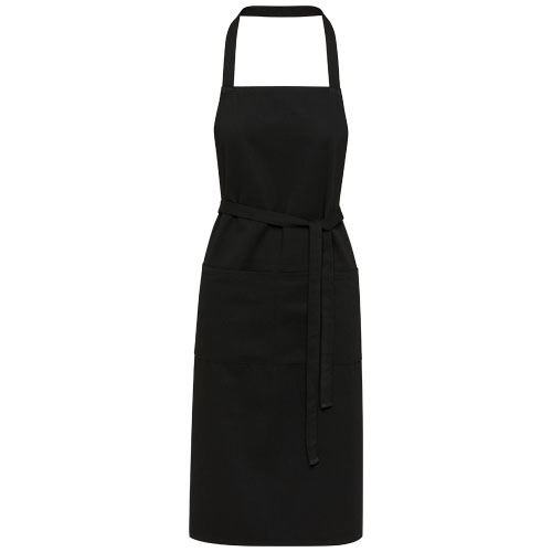 Tablier personnalisé en coton recyclé 240g Shara Noir