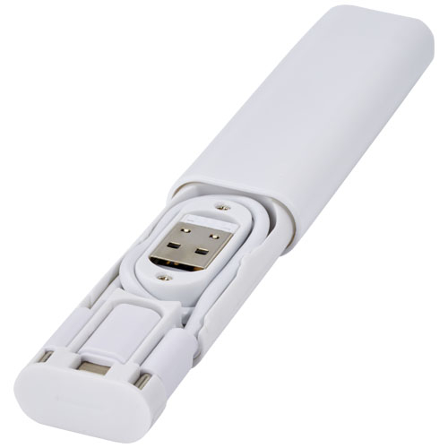 Câble de charge modulaire publicitaire ABS recyclé Whiz Blanc
