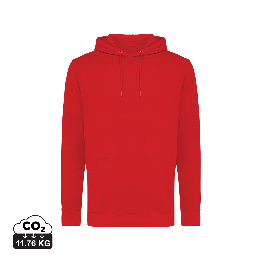 Sweat capuche unisexe publicitaire coton recyclé 340g Iqoniq Jasper Rouge