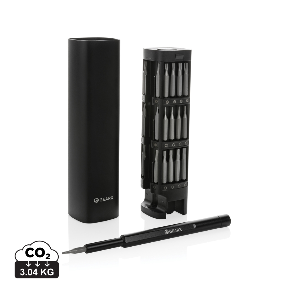 Set de tournevis personnalisé 56 pcs alu recyclé Gear X Noir