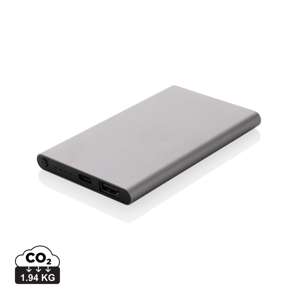 Powerbank publicitaire 4000 mAh recyclé anthracite