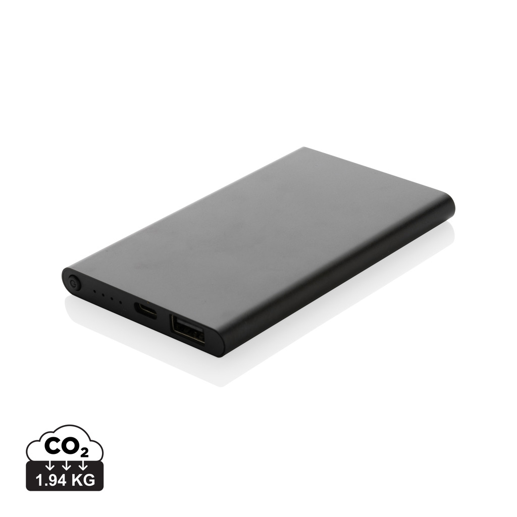 Powerbank publicitaire 4000 mAh recyclé Noir