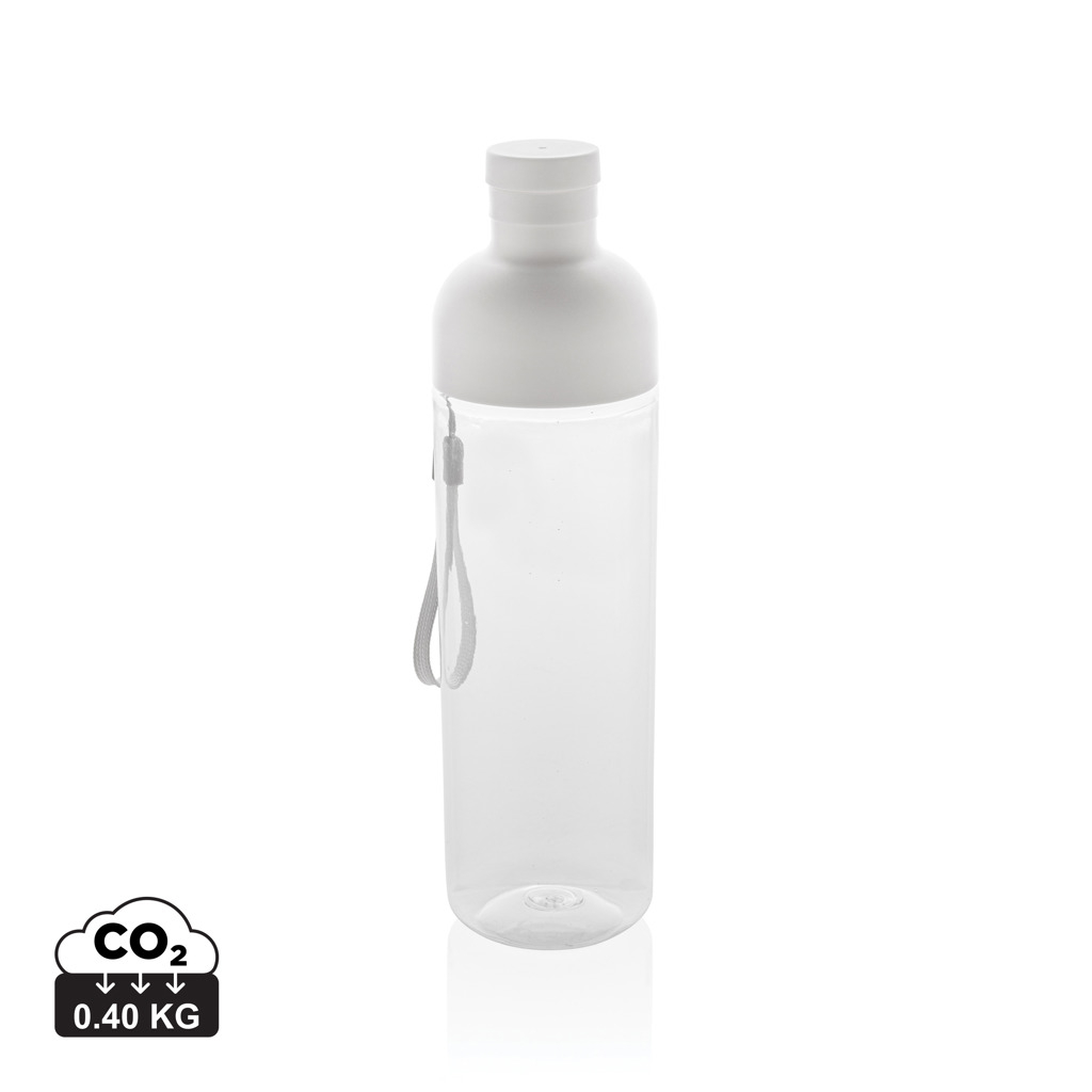 Bouteille d'eau publicitaire 600ml en rPET Impact Blanc