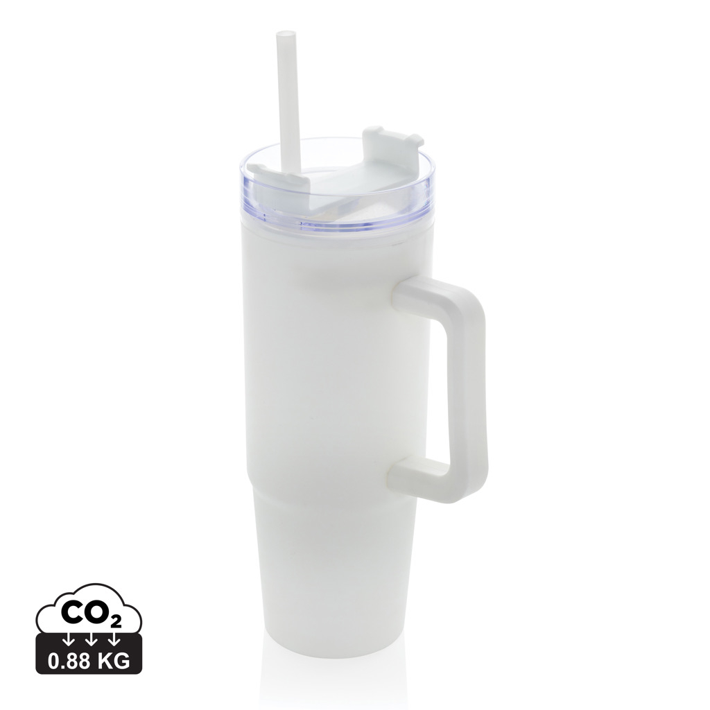 Mug 900ml personnalisable PP recyclé avec poignée Tana Blanc