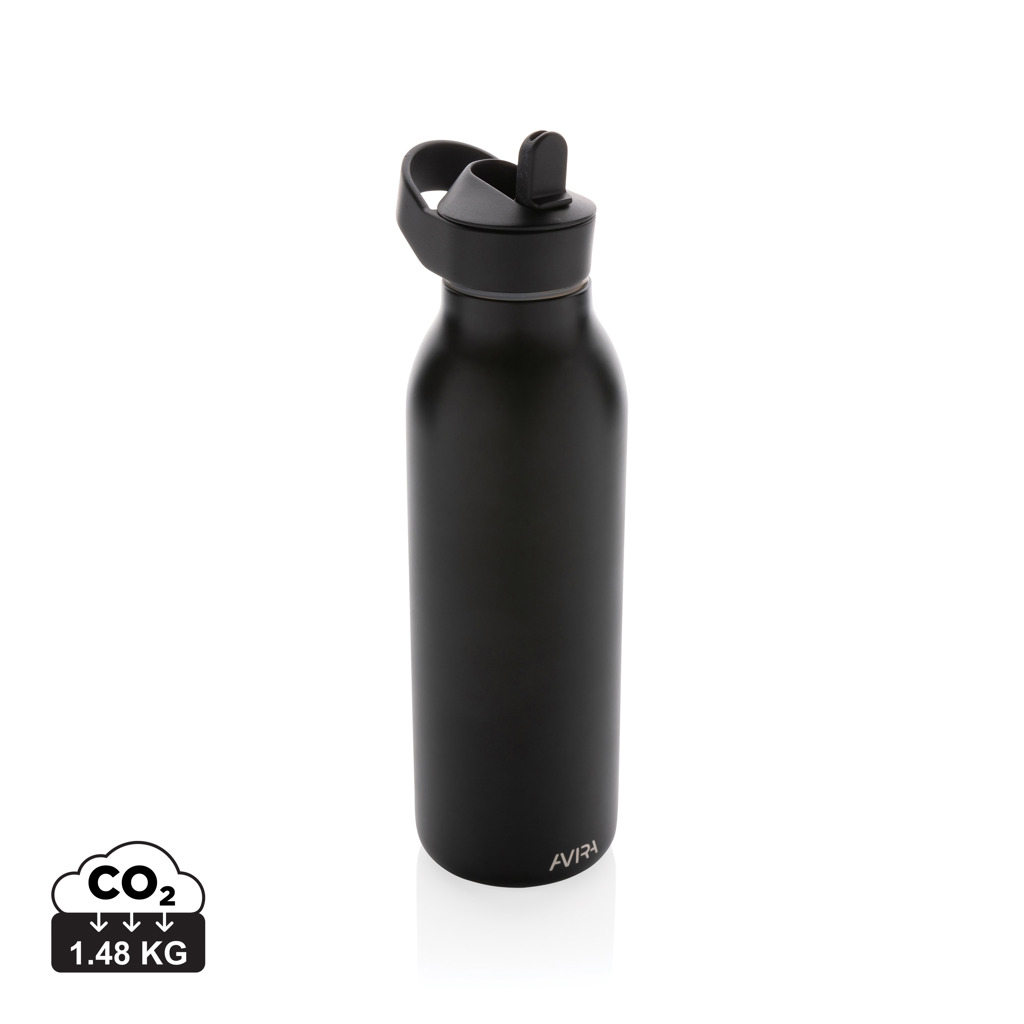 Bouteille personnalisée 500ml inox recyclé Ara AVIRA Noir