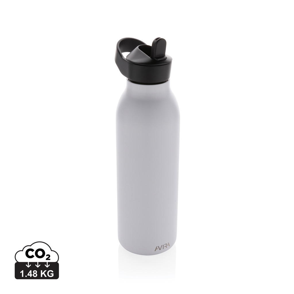 Bouteille personnalisée 500ml inox recyclé Ara AVIRA Blanc