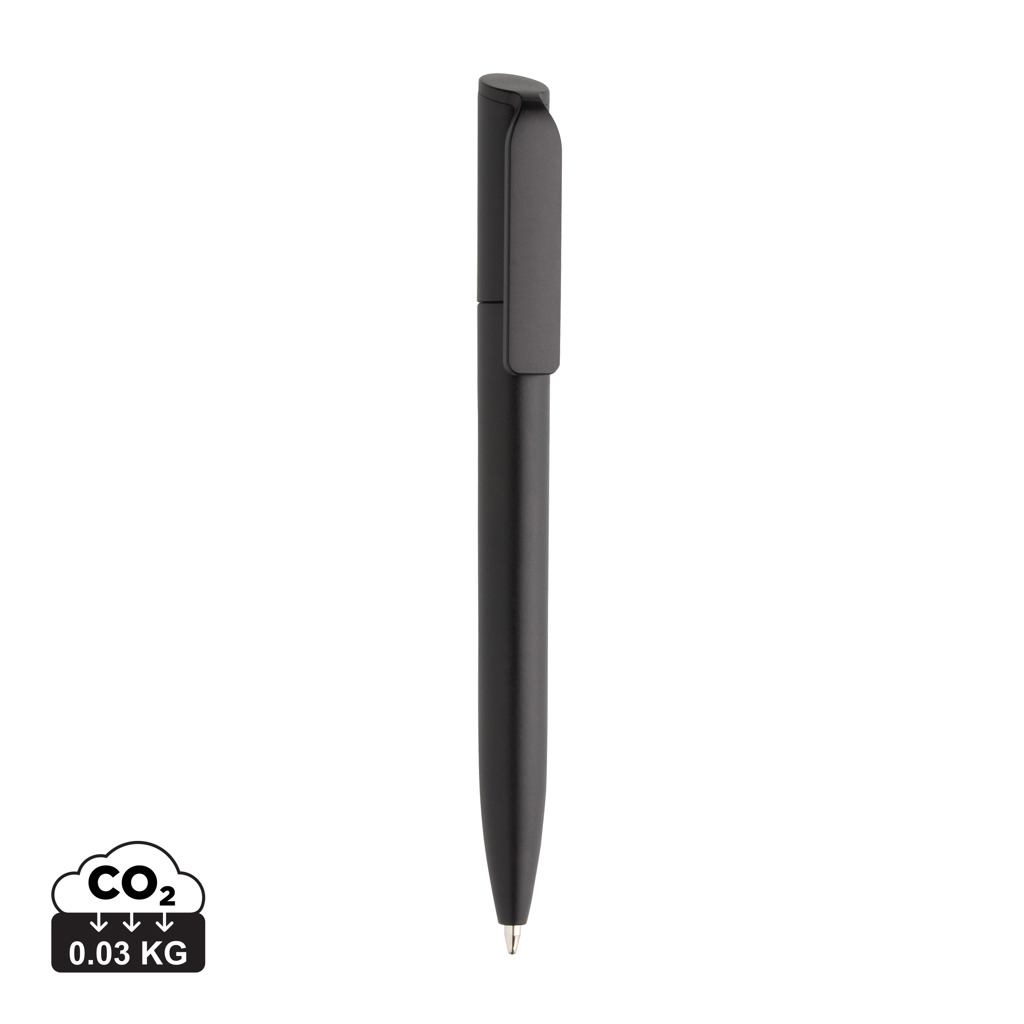 Mini stylo en ABS recyclé personnalisable Pocketpal Noir