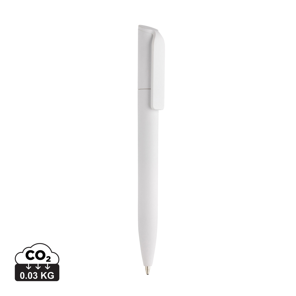 Mini stylo en ABS recyclé personnalisable Pocketpal Blanc