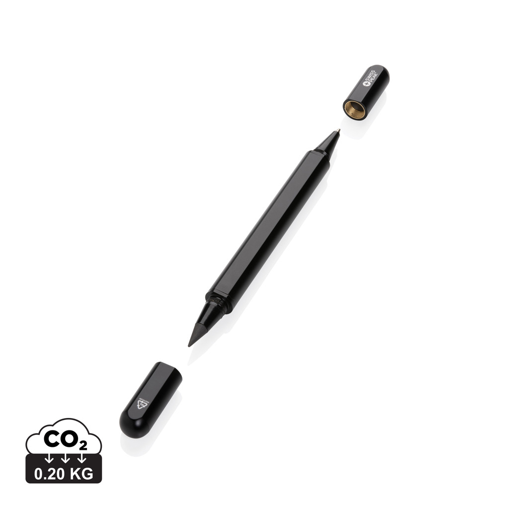 Stylo à double pointe personnalisé Storm Swiss Peak Noir