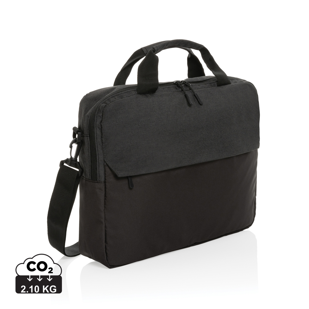 Sacoche ordinateur 15.6" en rPET à personaliser Kazu Noir