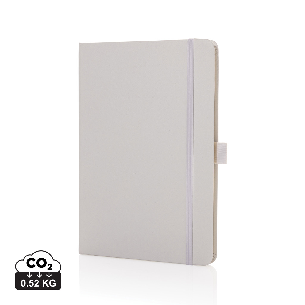 Carnet de notes personnalisable A5 cuir recyclé Sam Blanc
