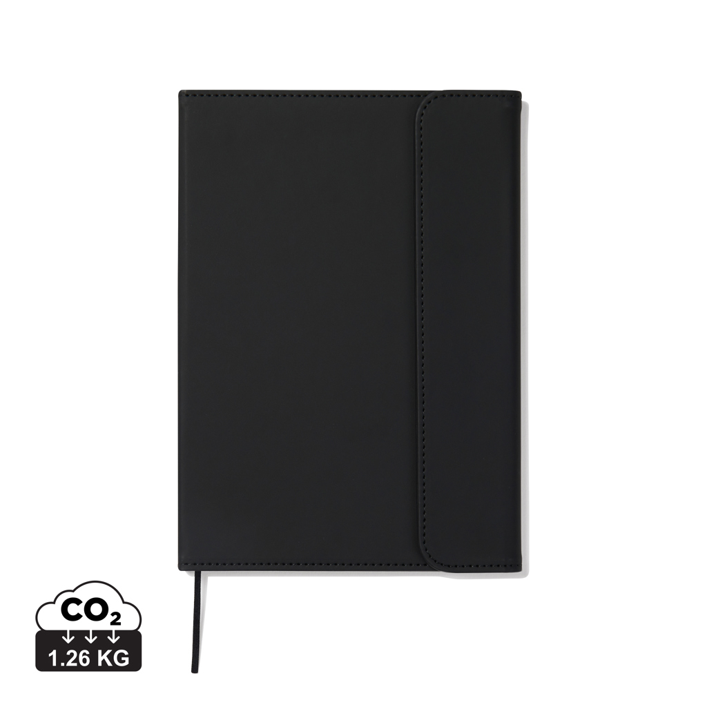 Carnet A5 recyclé personnalisable Baltimore VINGA Noir