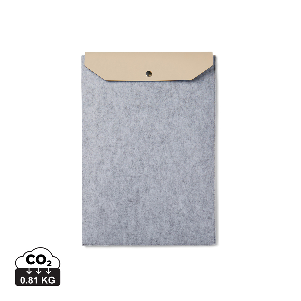 Pochette publicitaire feutre recyclé ordinateur 14" Albon VINGA Gris