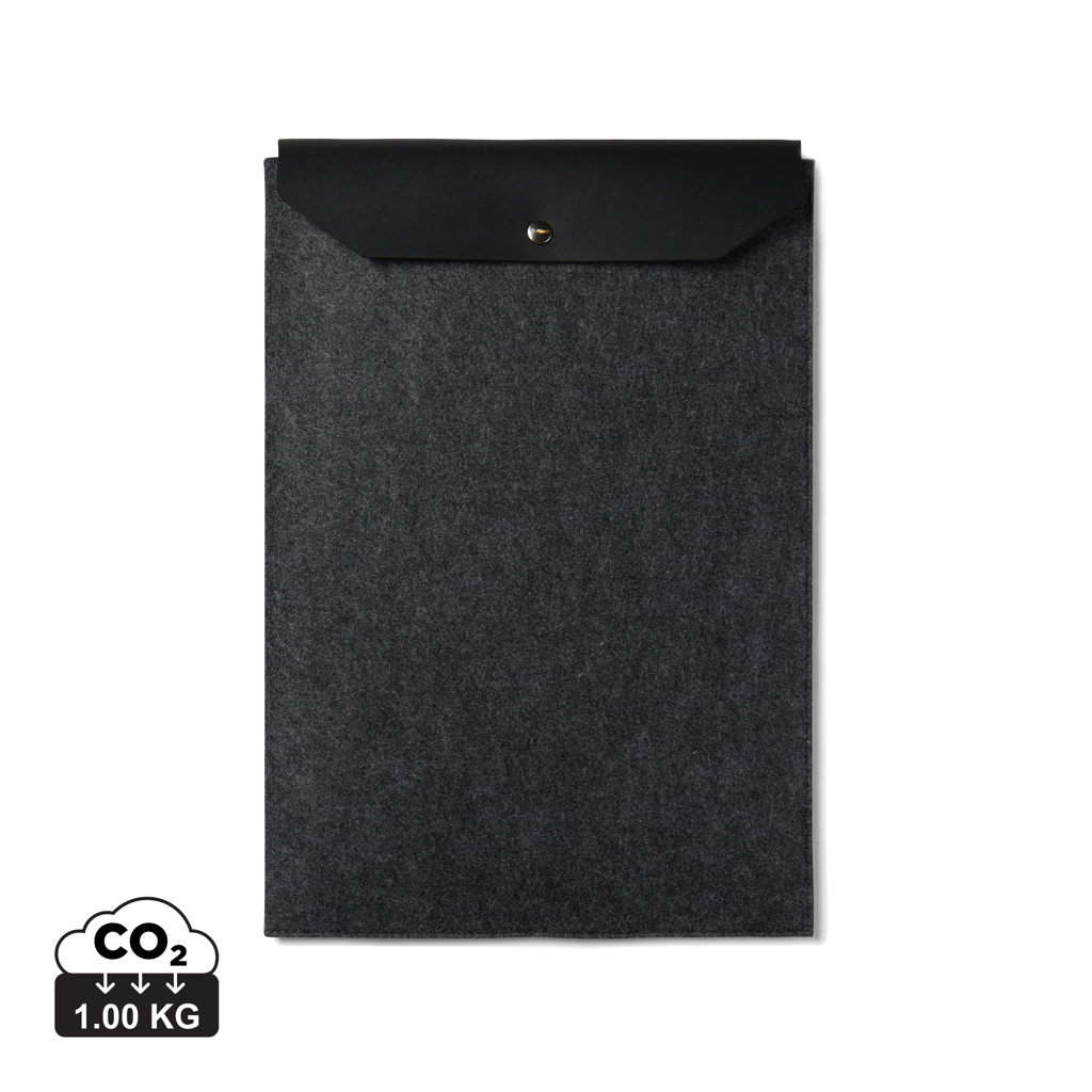 Pochette 17" personnalisable en feutre recyclé Albon VINGA Noir