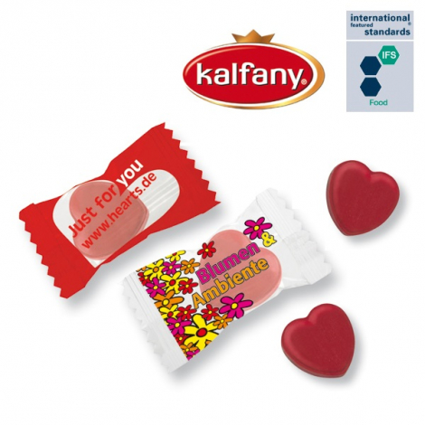 Bonbons en forme de cœur publicitaires