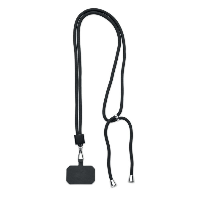 Lanyard personnalisable porte-téléphone en rPET Noir