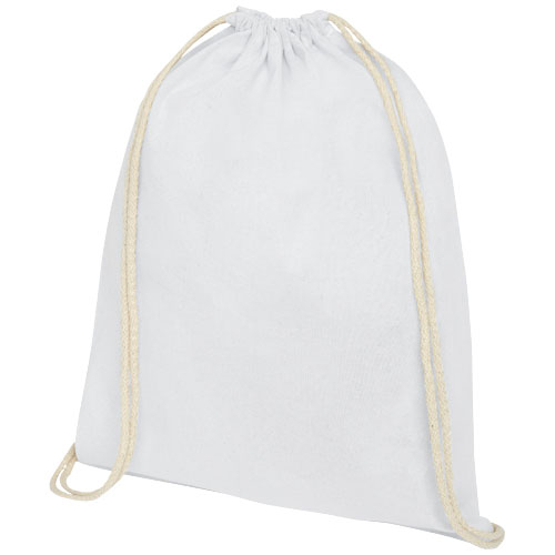 Gym bag publicitaire en coton 140 gr Oregon Blanc