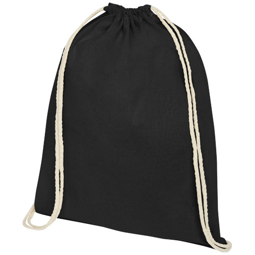 Gym bag publicitaire en coton 140 gr Oregon Noir
