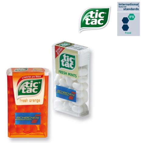 tic tac en boîte publicitaire