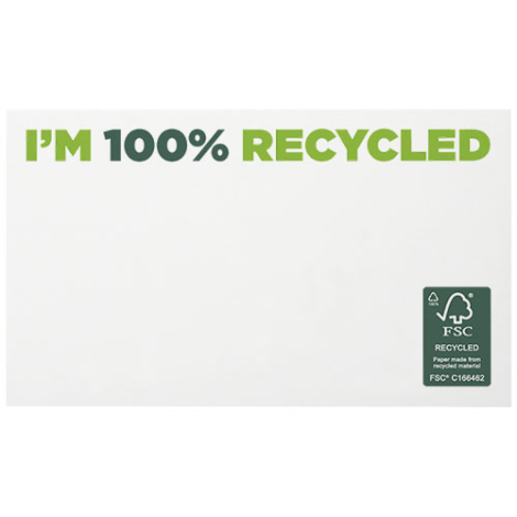 Mémo autocollantes recyclées publicitaires 12,7 x 7,5 cm