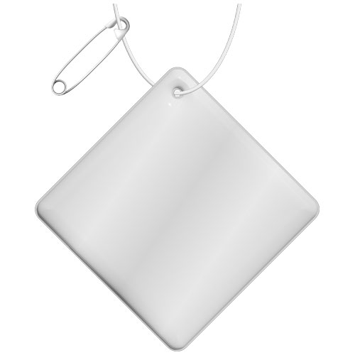 Petite attache réfléchissante publicitaire en forme de diamant Blanc