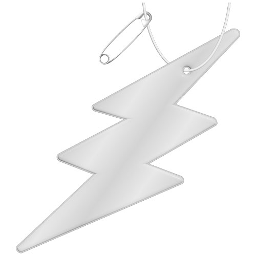 Attache personnalisable réfléchissante en forme de flash Blanc