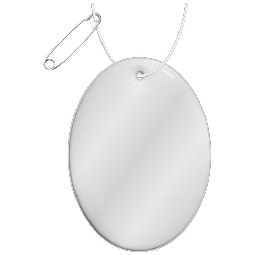 Attache réfléchissante promotionnelle ovale Blanc