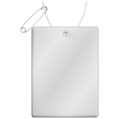 Attache réfléchissante personnalisable rectangulaire grand modèle Blanc