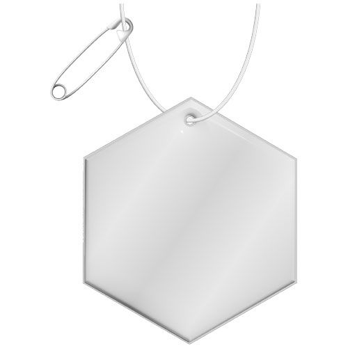 Attache publicitaire réfléchissante hexagonale Blanc