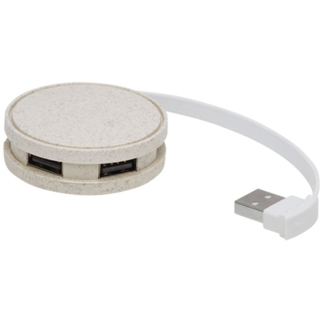 Hub USB publicitaire paille de blé Kenzu 