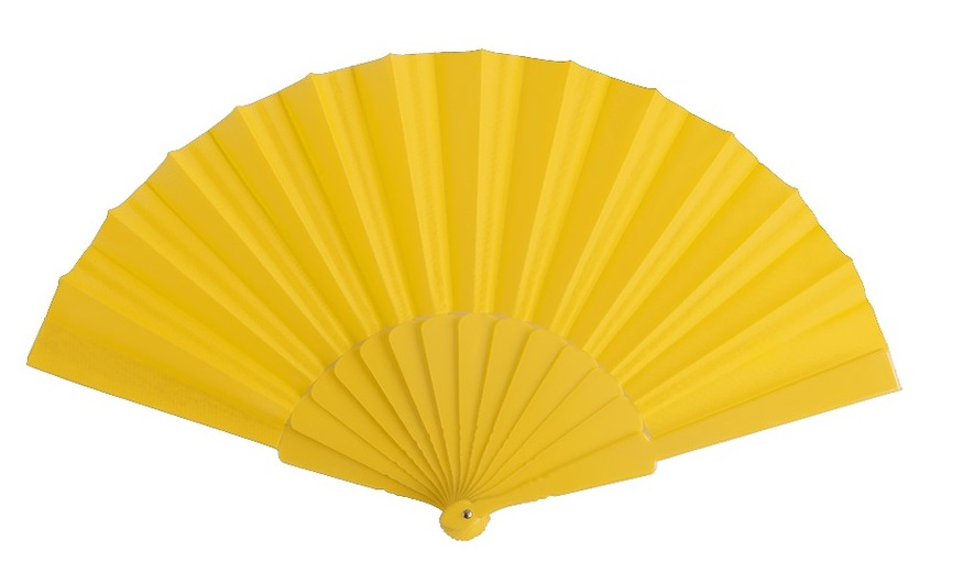 Eventail publicitaire personnalisable 100 % Jaune