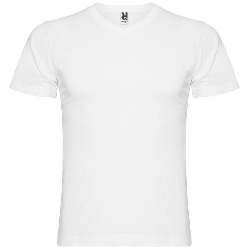 T-shirt publicitaire col en V Homme Samoyedo Blanc