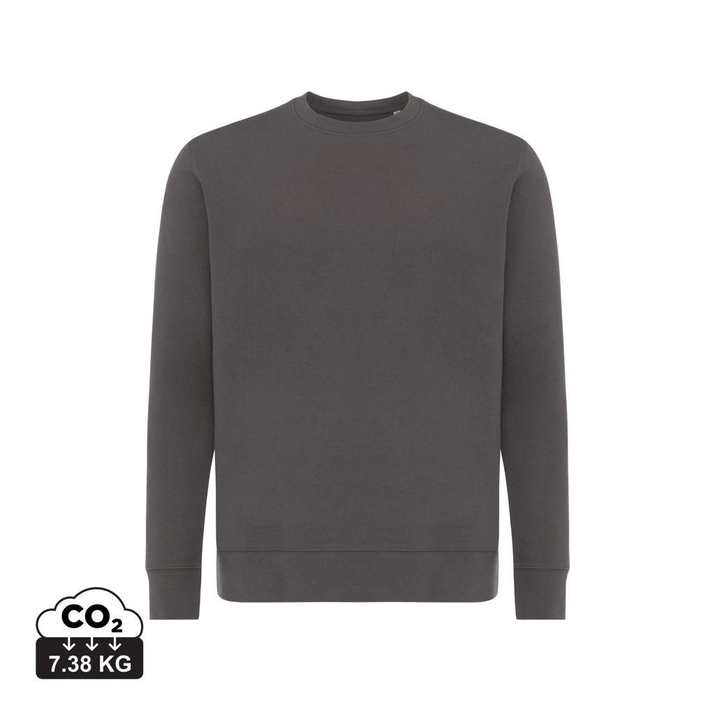 Sweater publicitaire unisexe à col rond coton bio Etosha Iqoniq anthracite