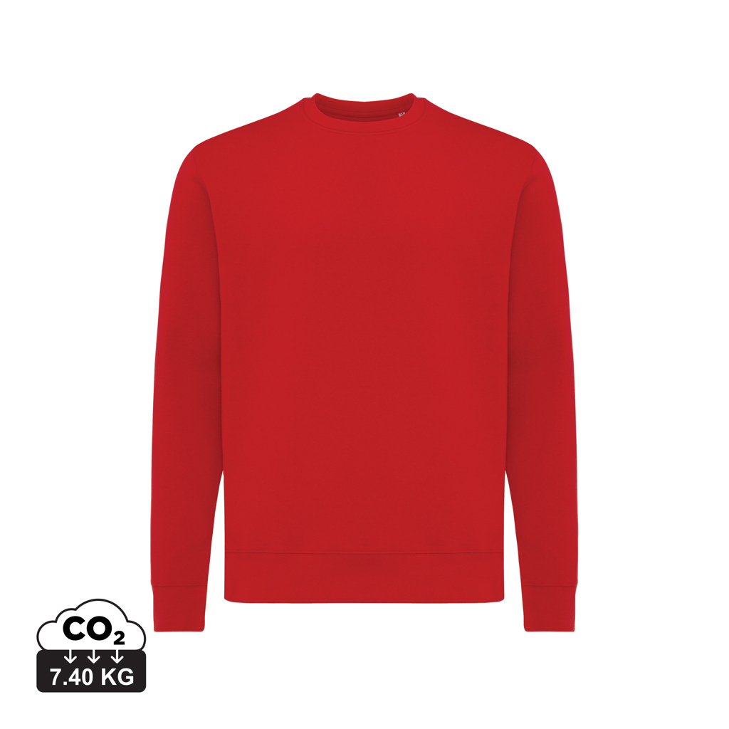 Sweater publicitaire unisexe à col rond coton bio Etosha Iqoniq Rouge