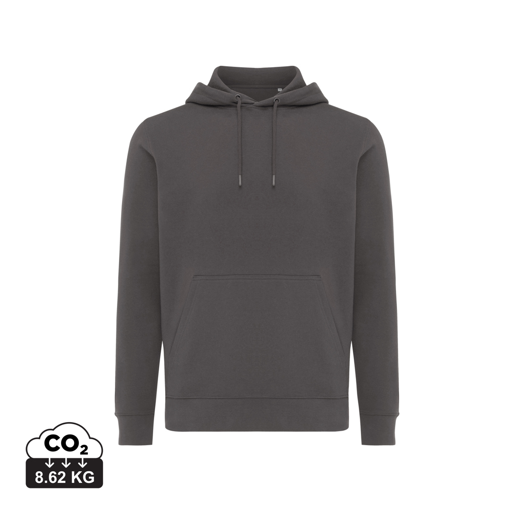 Sweat à capuche unisexe promotionnel coton bio Rila Iqoniq anthracite