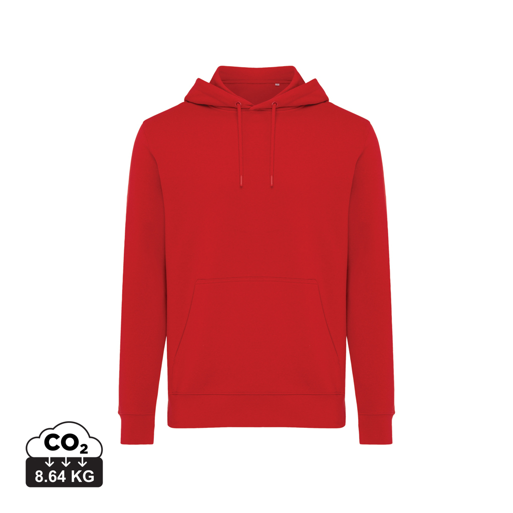 Sweat à capuche unisexe promotionnel coton bio Rila Iqoniq Rouge