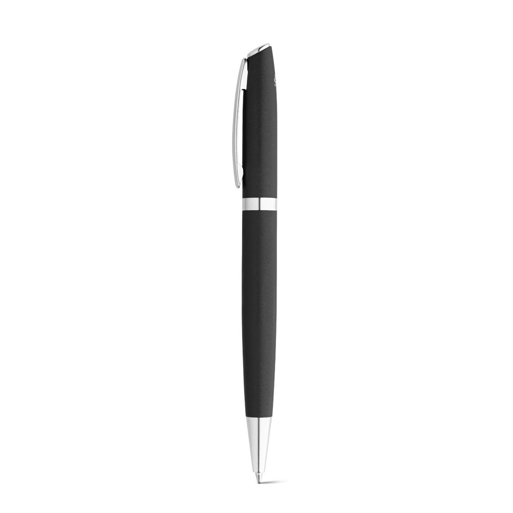 Set publicitaire stylos bille et roller alu recyclé RE-LANDO-SET Noir