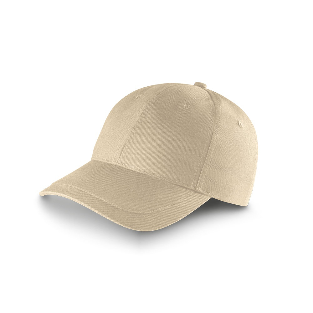 Casquette personnalisable 6 pans coton brossé Ryan Beige