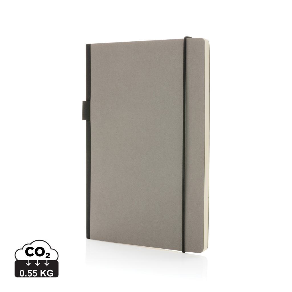 Carnet A5 personnalisé à couverture rigide et pochette Gris