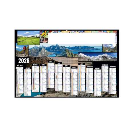 Calendrier bancaire maxi publicitaire - TOUR DU MONDE