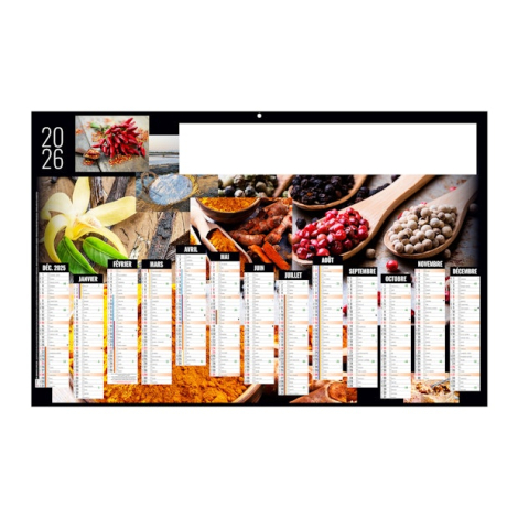 Calendrier bancaire promotionnel maxi - CONDIMENTS