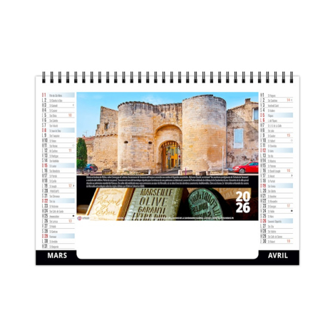 Chevalet standard personnalisable 7 feuillets - Patrimoine de France