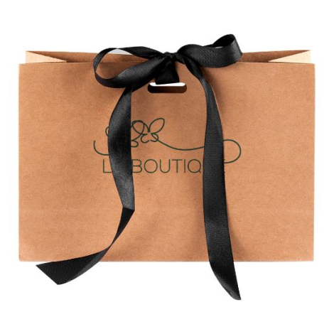Sac cadeau personnalisable en carton kraft KAVAI 22x15x7.5 cm