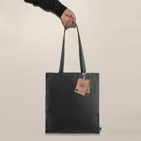 Sac en coton fairtrade 180g à personnaliser NOIR SCAR