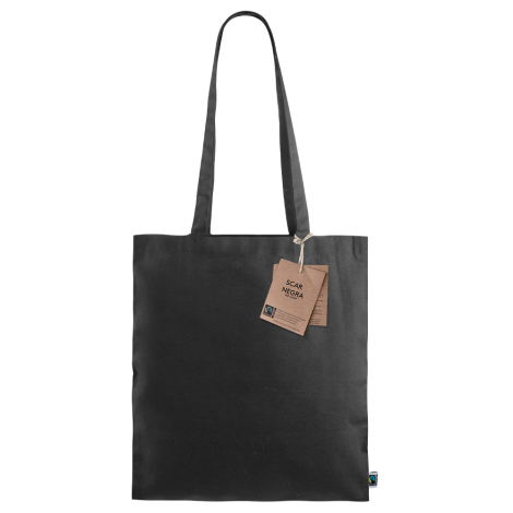 Sac en coton fairtrade 180g à personnaliser NOIR SCAR