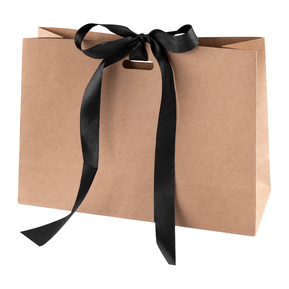 Sac cadeau personnalisable en carton kraft KAVAI 22x15x7.5 cm Kraft