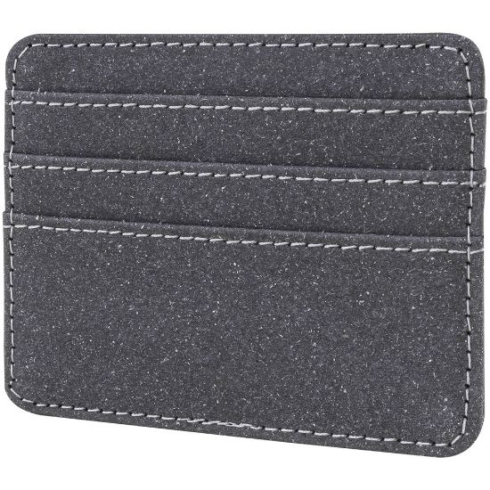 Porte-cartes personnalisé en cuir recyclé Noir
