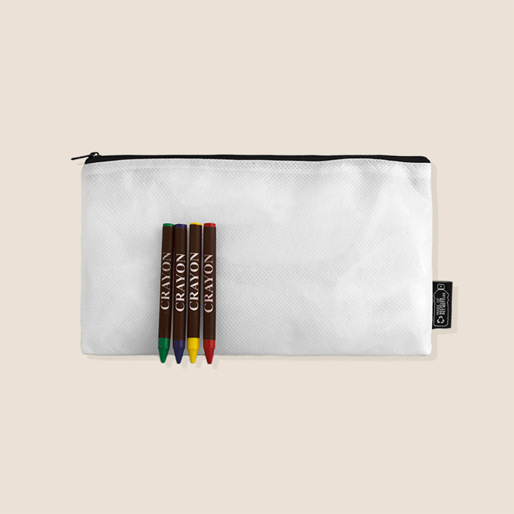 Trousse publicitaire à colorier rPET MATERNELLE Blanc